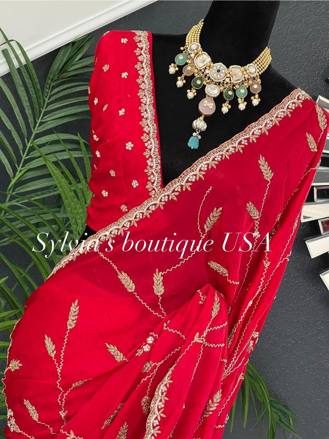 Chinoon Silk Saree/ Bridal Collection